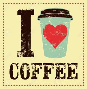 53114885 I love coffee Coffee typographical vintage style grunge poster Retro illustration Stock Vector